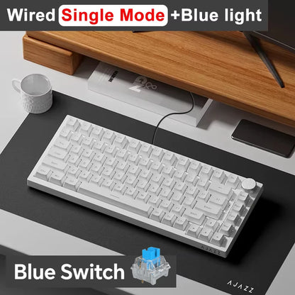 Ajazz AK820 / AK820PRO Gaming Mechanical Keyboard 82 Keys Wired Bluetooth 2.4GHz Wireless Gamer Keyboard Custom Gasket for Laptop
