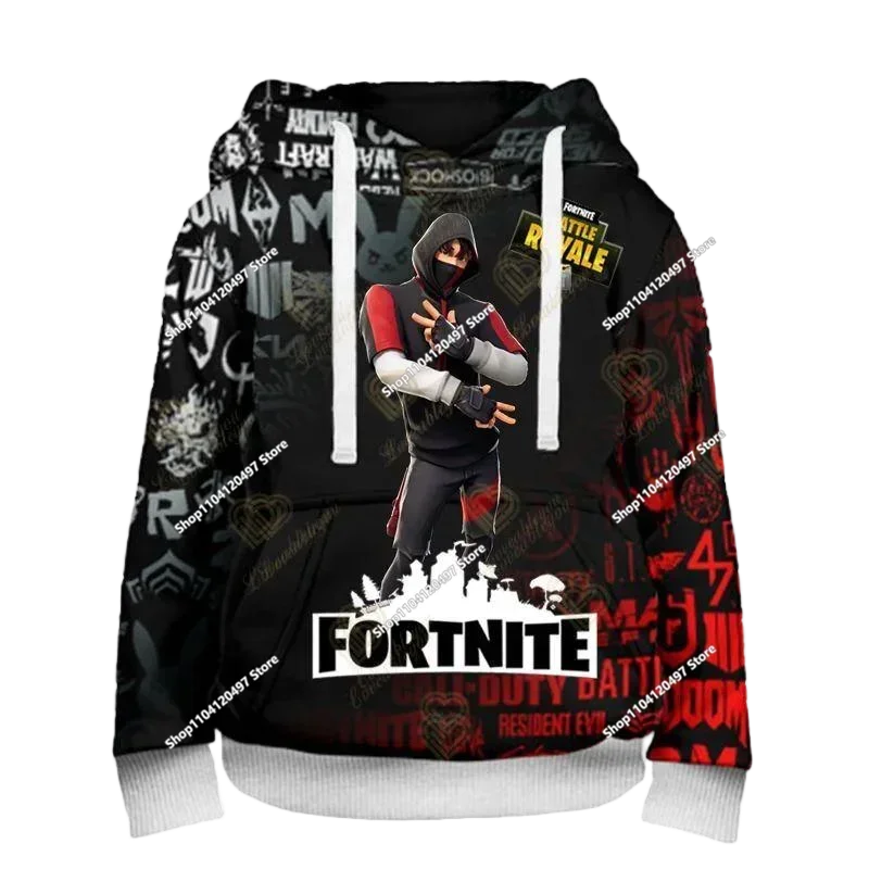 Fortnite Couple Wear Men's and Women's Sweater Children's Printed Casual Hoodie Student Outdoor Sports Simple Long-Sleeved