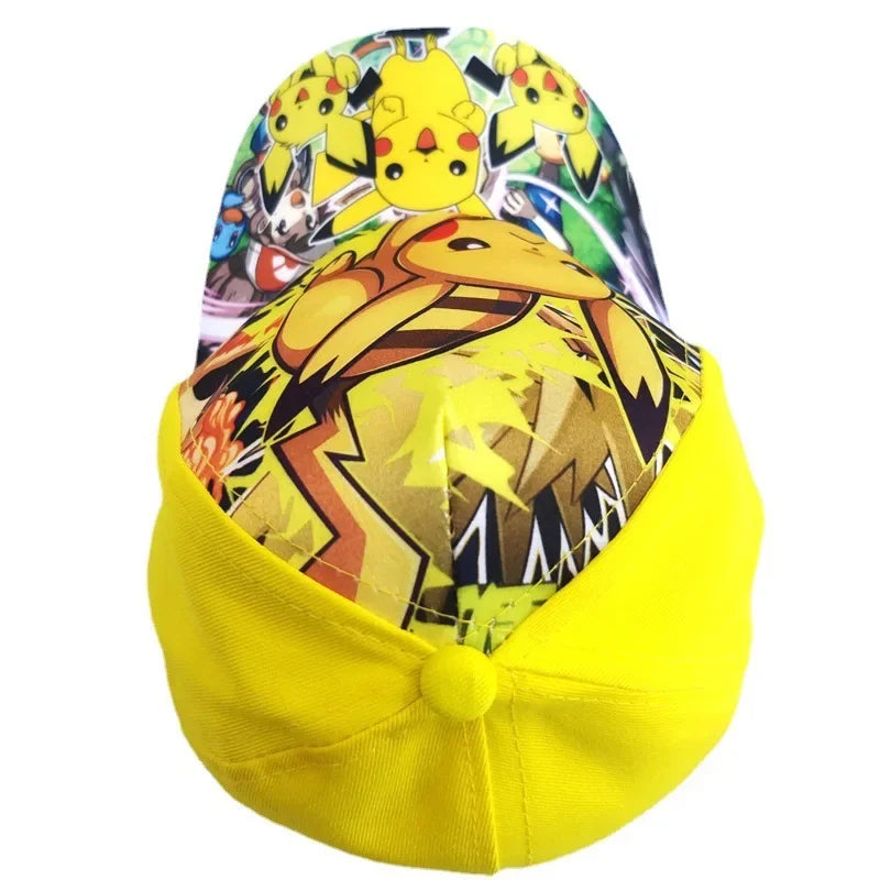 Șapcă de baseball din poliester cu figurină Pikachu din anime-ul Pokémon Go, cu imprimeu de desene animate, cu cozoroc, pentru copii, decorativă, cadou de ziua de naștere