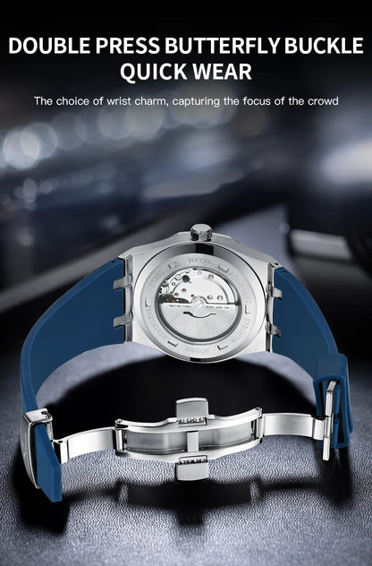 Specht&Sohne New Classic Men's Watch 50M Waterproof Luminous Sapphire Crystal Blue Automatic Mechanical Watches Reloj Hombre