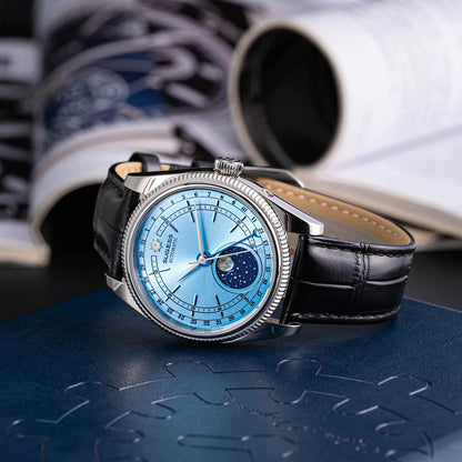 Sugess 40mm Men's Moonphase Automatic ST2108 Movement Sapphire Crystal Mechanical Wristwatch Waterproof Date 2024 New