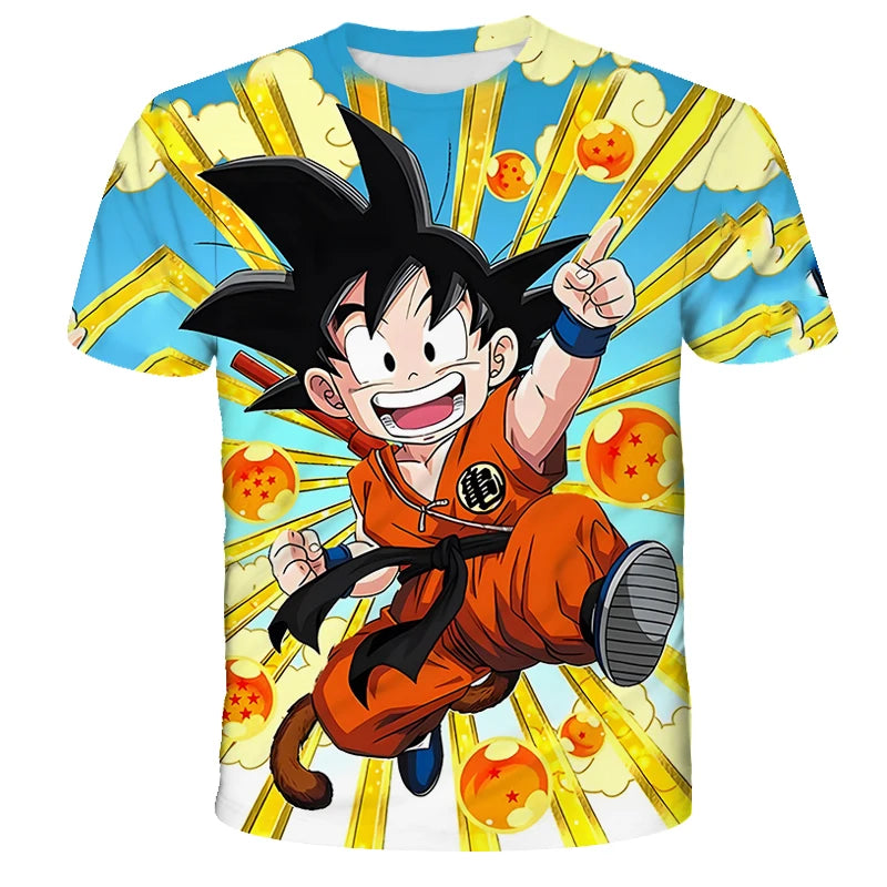 Anime Dragon Ball Son Goku 3D Print Kids T Shirt Summer Fashion Casual T-shirt Boy Girl Unisex Children's Clothing Tshirt Tops