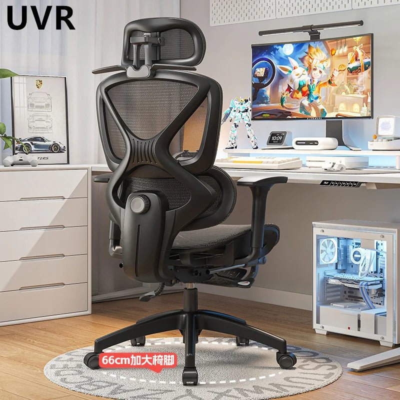 UVR Ergonomic Office Chair with Adjustable Lumbar Support, Breathable Mesh Computer Chair, Reclining Swivel Executive Chair for Home & Office