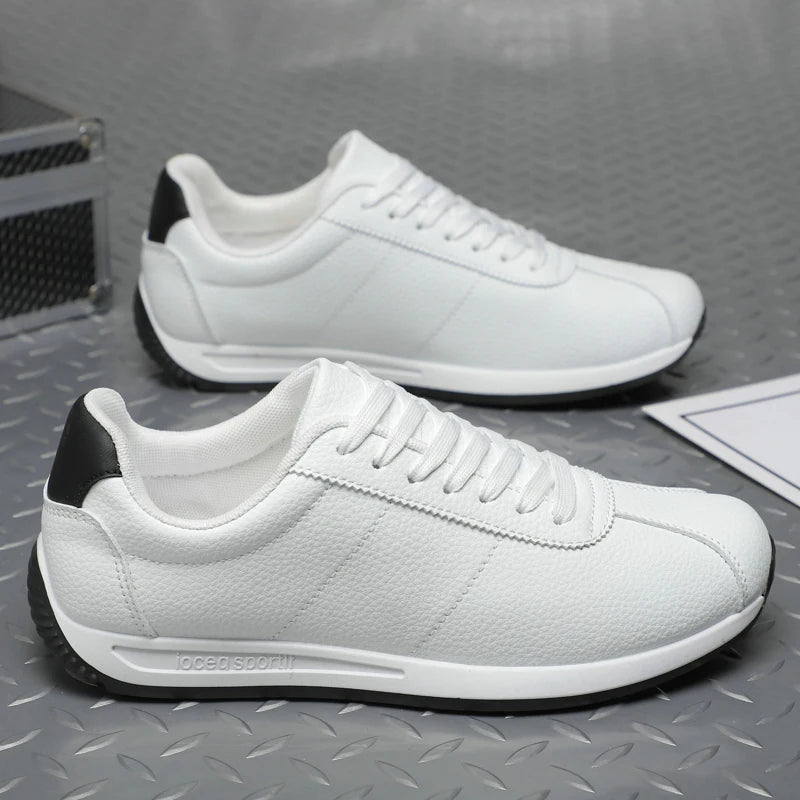 Leisure Running Summer Fashion Anti-Slip Mountaineering PU Leather Sports Shoes, Tennis Trend, Hot Selling Men’s White Flat Shoes