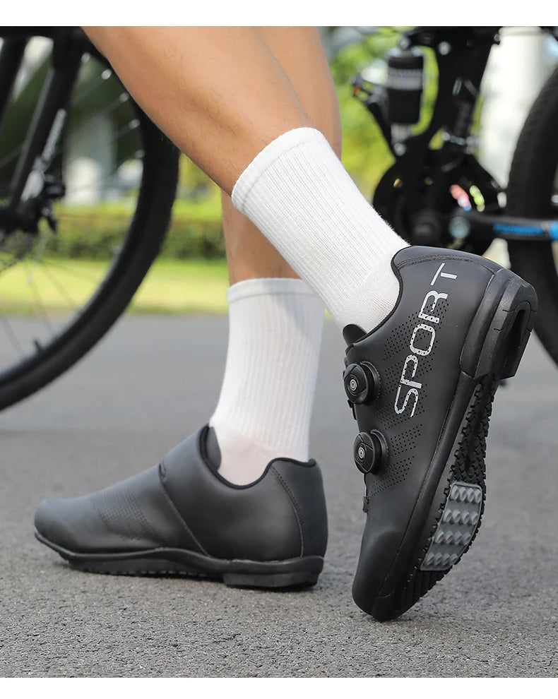 Scarpe da ciclismo ultraleggere, traspiranti e leggere, suole rigide compatibili SPD per allenamento e competizioni su bici da strada e mountain bike