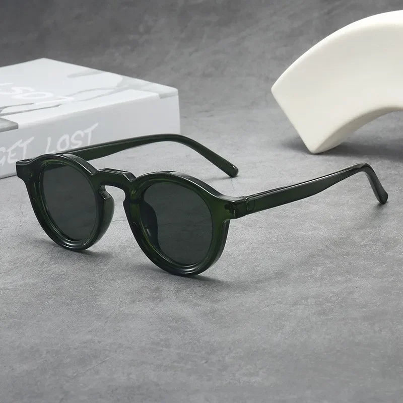 New Retro Round Small Frame Sunglasses Personalized High-end Men's and Women's Glasses Fashion Trend UV Resistant Sunglasses