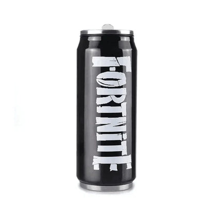 Copo Fortnite com Palhinha para Água, Caneca Desportiva de Exterior em Aço Inoxidável, Copo Portátil de Estudante para Café, 450ML, Presente de Aniversário