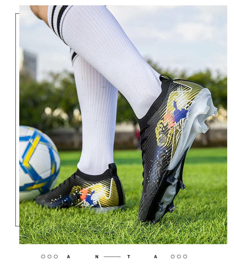 New Men's Soccer Shoes FG Non-Slip Long Spikes Football Boots Soccer Cleats Training Shoes Match Ultralight Outdoor Drop Shipping