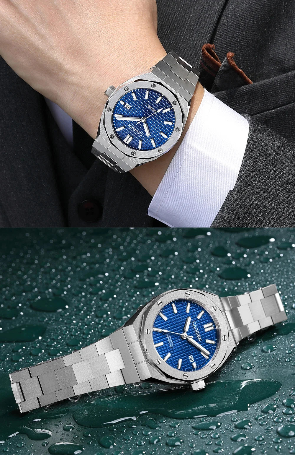 CADISEN Luxury Design 42MM Men Watches Japan MIYOTA 8215 Sapphire Glass Mechanical Automatic Watch Men 100M Waterproof