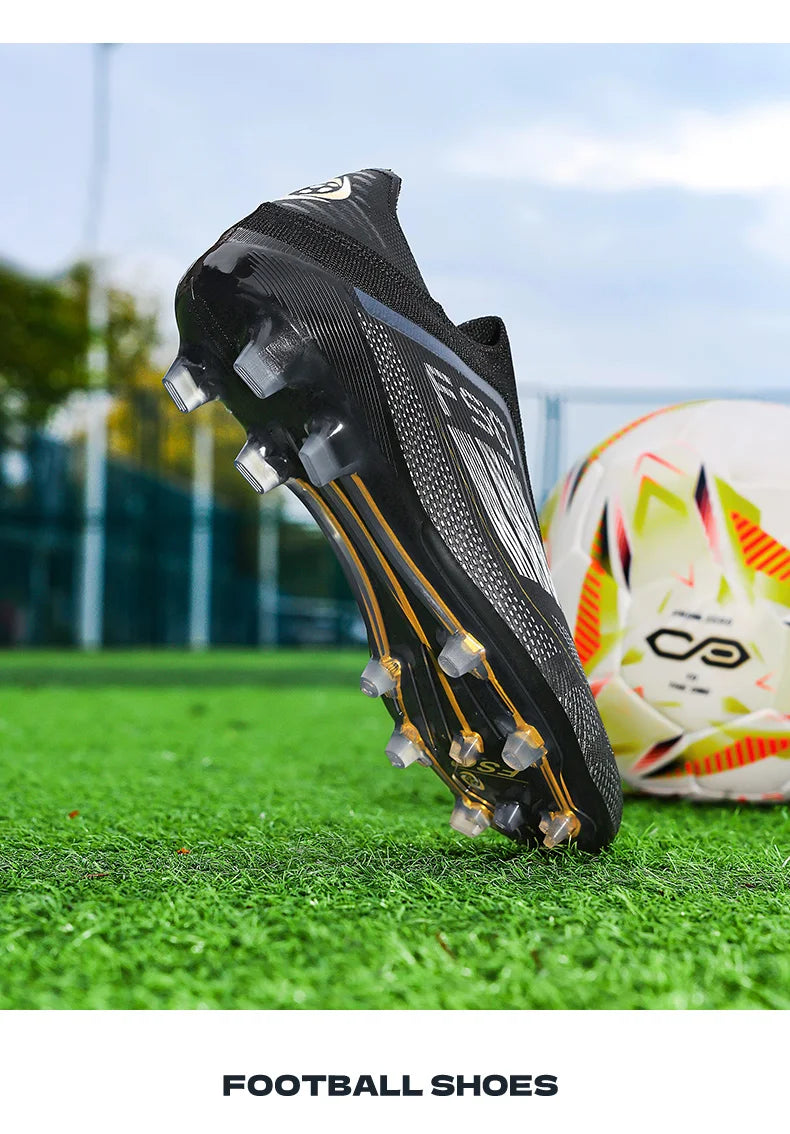 New Men's Football Boots Comfortable Soccer Shoes Match Training Boys Non-Slip Long Spikes Breathable Adult Cleats Outdoor Sport