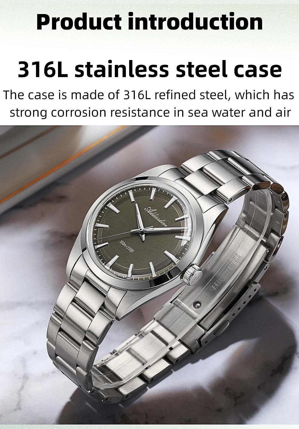 ADDIESDIVE AD2066 Men's Luxury Watch VH31 10Bar Waterproof BGW9 Super Luminous 316L Stainless Steel Reloj Hombre Quartz Watches