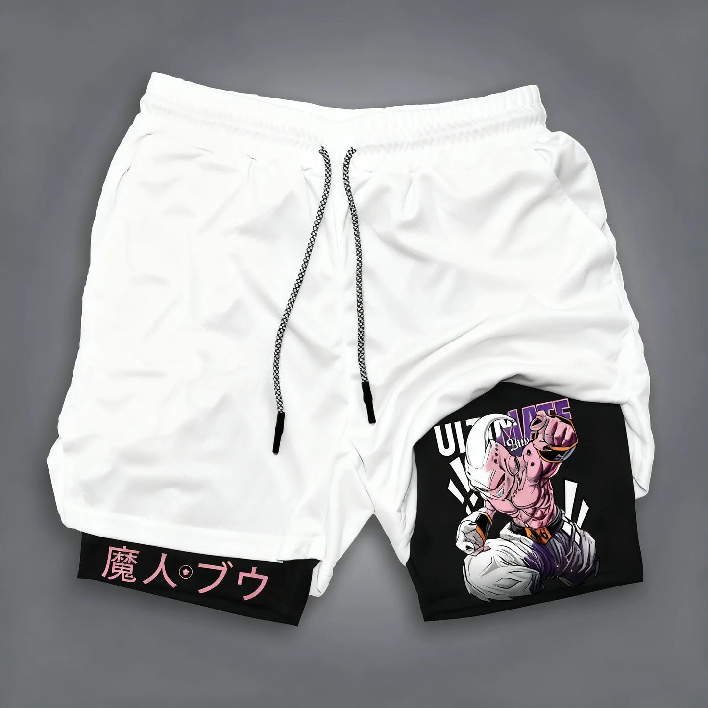 Dragon Ball Goku Vegeta Anime Printed Double-layered Shorts, American Sporty Summer Fashion Shorts for Men and Women