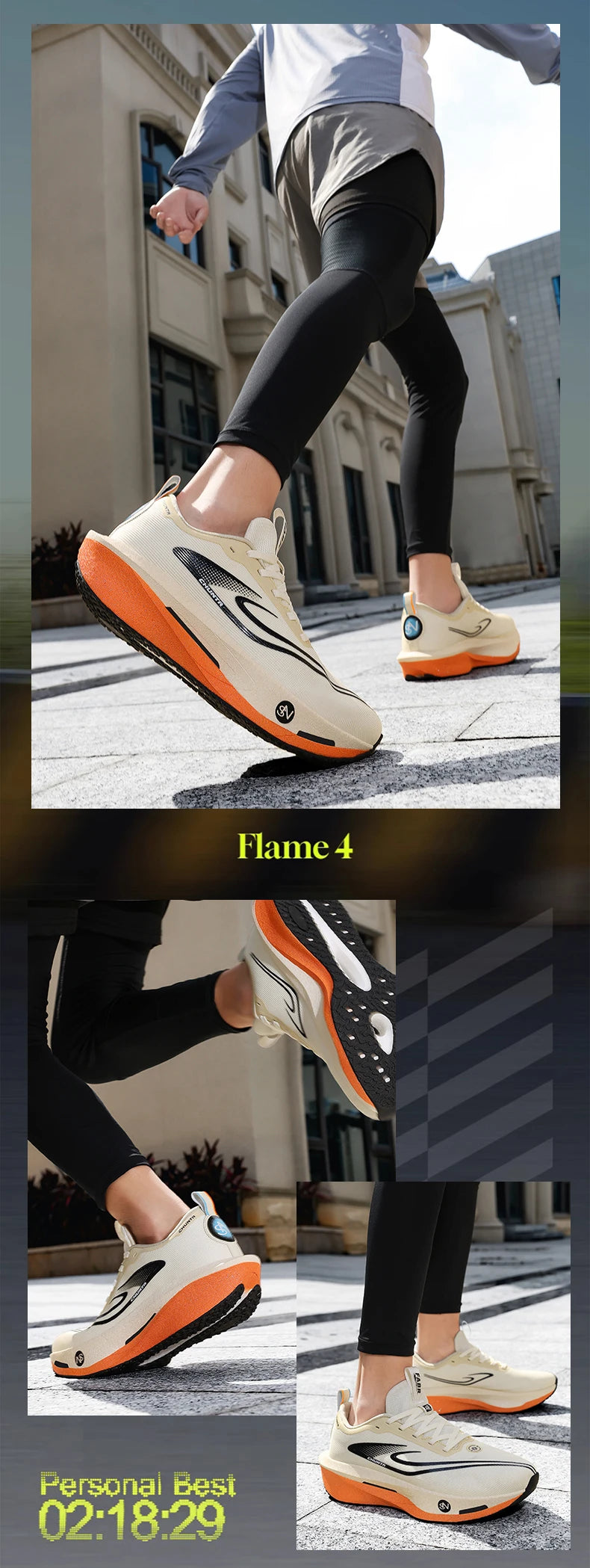 Carbon plate men's and women's anti-slip running shoes, professional marathon sports breathable mesh CHUNTA sports shoes