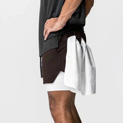 Dragon Ball Men's Shorts Double Layer 2-in-1 Shorts Vegeta Japan Anime Summer Autumn Quick-Drying Fake Two-piece Sports Shorts