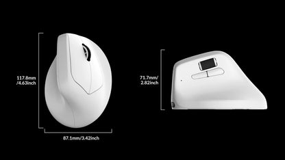 Rato Ergonómico Sem Fios Keychron M5 Ótico com Taxa de Polling 8K, 2.4GHz e Bluetooth, USB Type-C, Sensor 3950