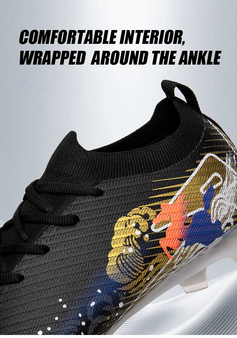 New Men's Soccer Shoes FG Non-Slip Long Spikes Football Boots Soccer Cleats Training Shoes Match Ultralight Outdoor Drop Shipping