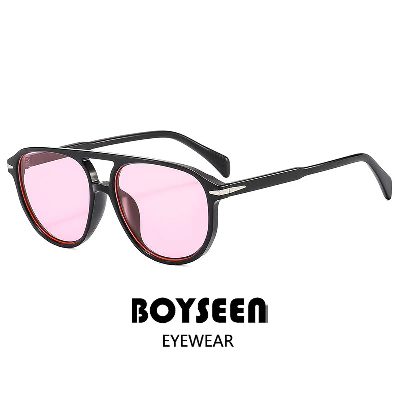 BOYSEEN Beach Sunglasses Man Summer Orange Sun Glasses UV400  Can Do Prescription Glasses Big Frame Blue Eyewear