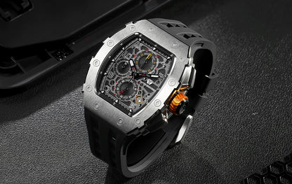 TSAR BOMBA Watch for Men Luxury Brand Tonneau Design Waterproof Clock Stainless Steel Wristwatch Fashion Rectangle Men's Watch