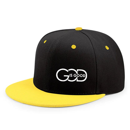 Unisex adjustable baseball cap street flat brim hat printed GOD IS GOOD casual headwear men and women fashion breathable outdoor
