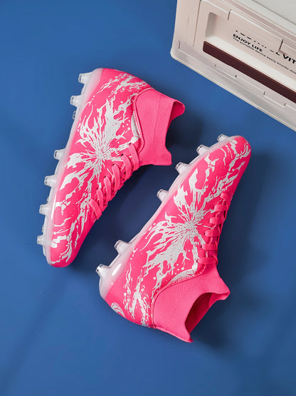 Chaussures de football pour hommes AG FG, chaussures de football pour terrain ferme, respirantes, en PU, anti-abrasion, pour les matchs et l'entraînement quotidien des adultes