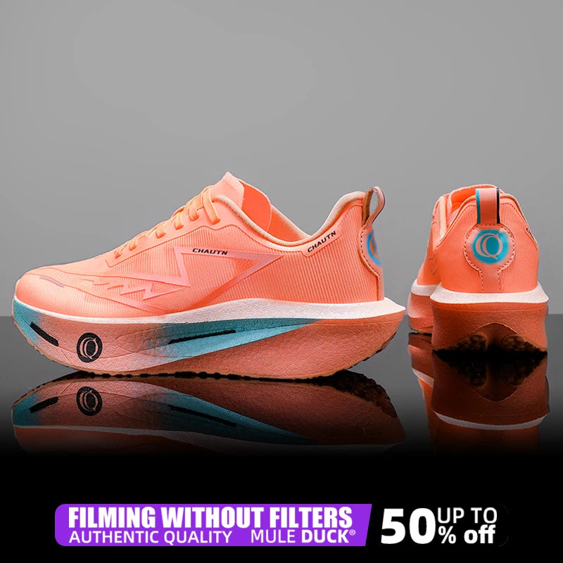 Men Running Shoes Specialty Carbon Plate Sports Marathon Breathable Lightweight Women Comfortable Nonskid Chunta Sneakers