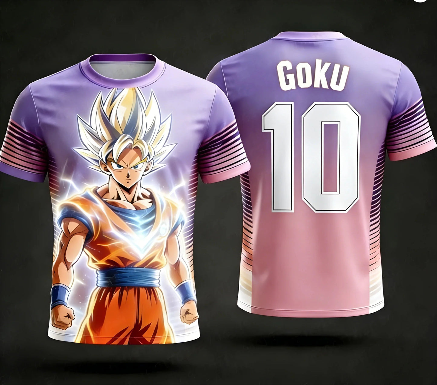 New Dragon Ball Z NO.10 Goku Anime Football Jersey 2026 Summer Plus Size Breathable Jersey Cosplay Short Sleeve T-shirt Y2k