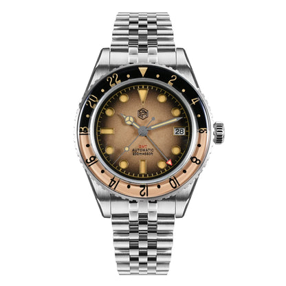 San Martin 2025 Men's Watches, Retro NH34 GMT Sandwich Dial, 40mm Bidirectional Sapphire Bezel, Luxury Sports Watch, 20Bar
