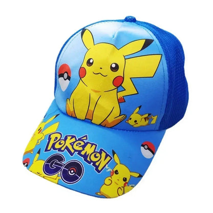 Șapcă de baseball din poliester cu figurină Pikachu din anime-ul Pokémon Go, cu imprimeu de desene animate, cu cozoroc, pentru copii, decorativă, cadou de ziua de naștere