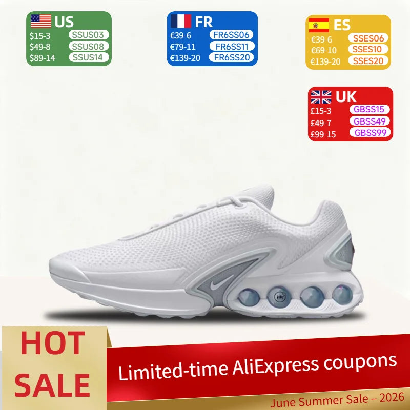 Nike Air Max Dn Mesh Breathable Comfort Shock Absorbing Low-top Casual Shoes for Both Men and Women - White DV3337-101