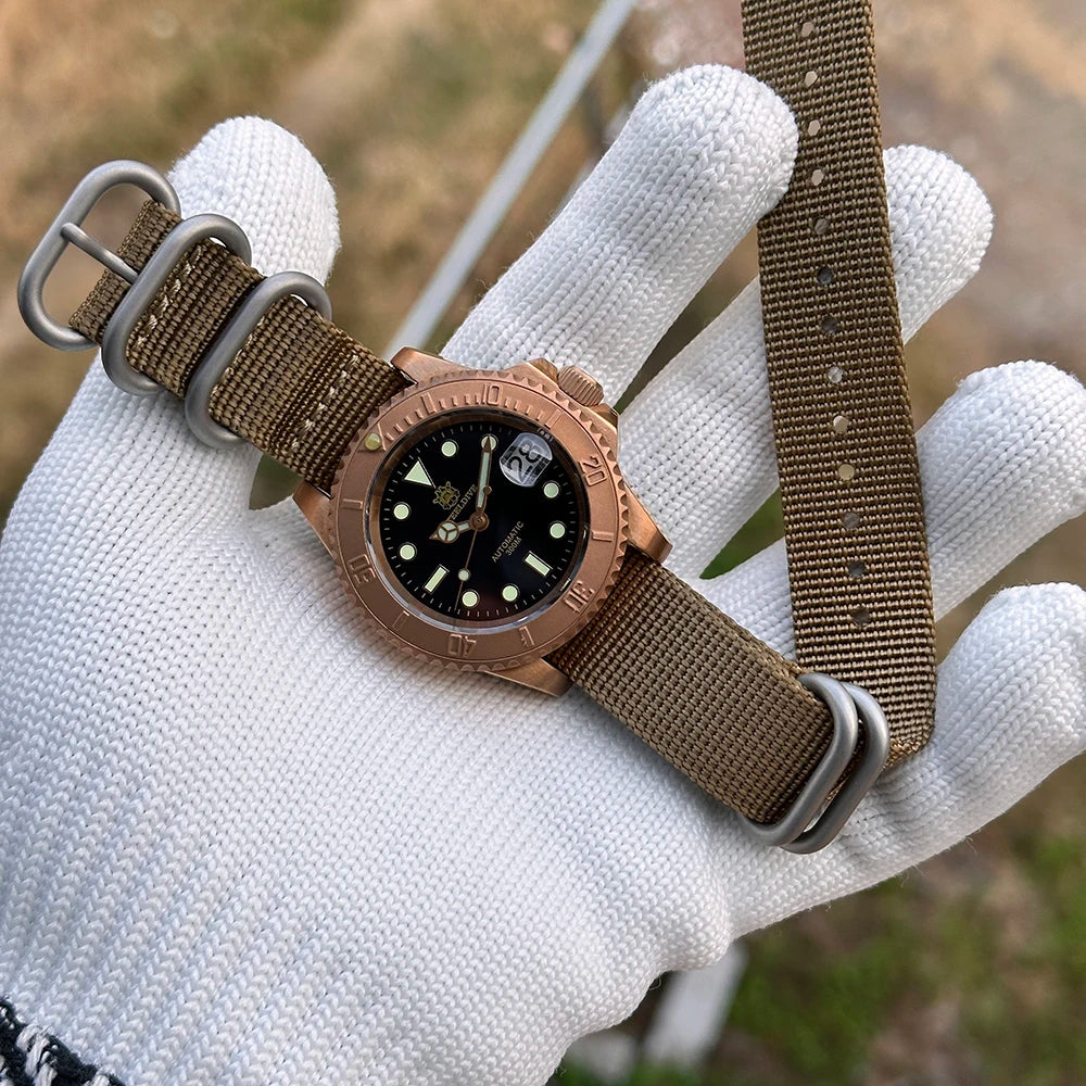 STEELDIVE Brand SD1953S Solid Bronze 41mm 30ATM Waterproof Sapphire Glass Super Luminous  NH35 Automatic Mens Dive Watch