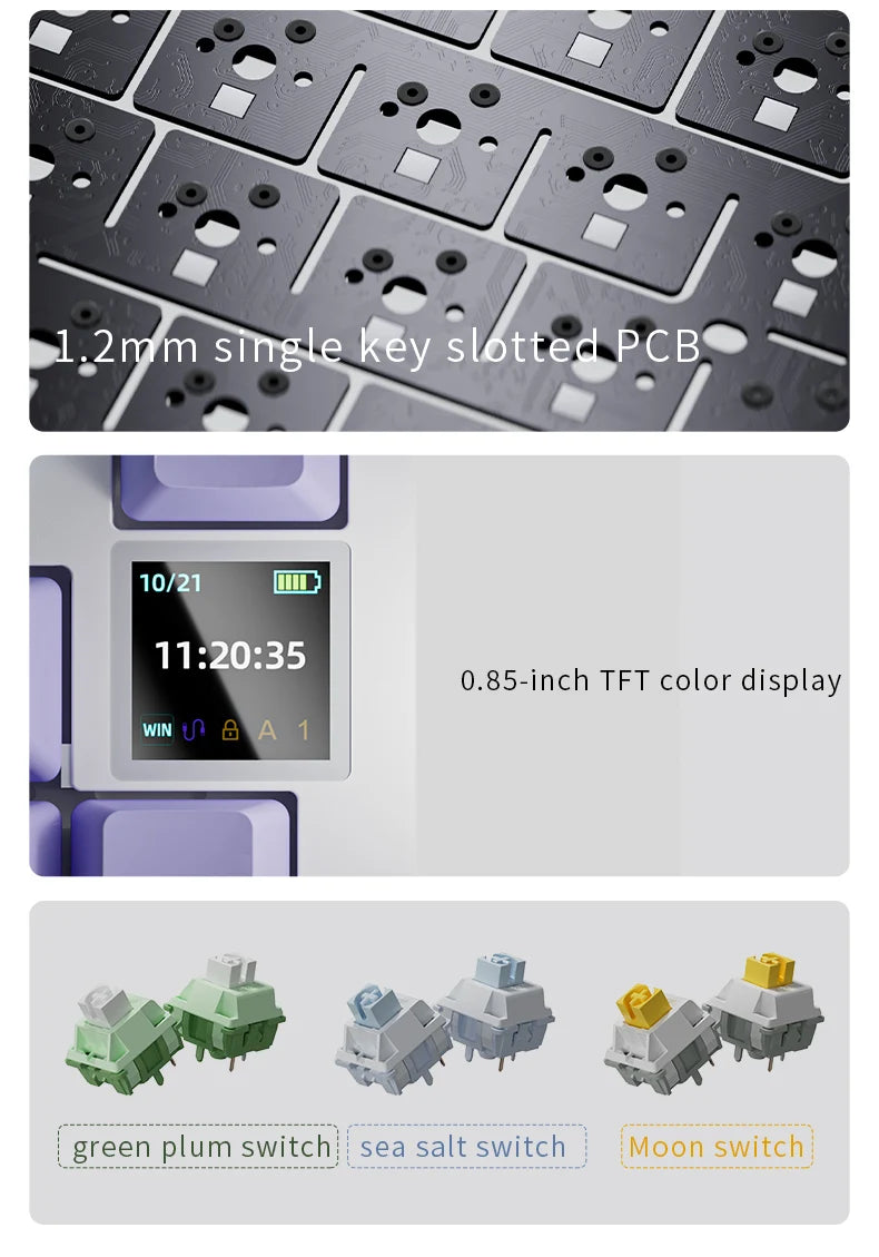 Ajazz AK820 / AK820PRO Gaming Mechanical Keyboard 82 Keys Wired Bluetooth 2.4GHz Wireless Gamer Keyboard Custom Gasket for Laptop
