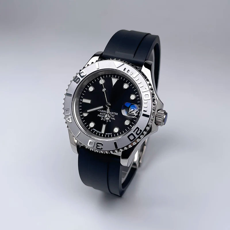 YM Style 40mm Mens Wristwatch, Bidirectional Rotate Bezel, Luminous Dial & Sapphire Crystal, Jubilee Bracelet for NH35 Movement