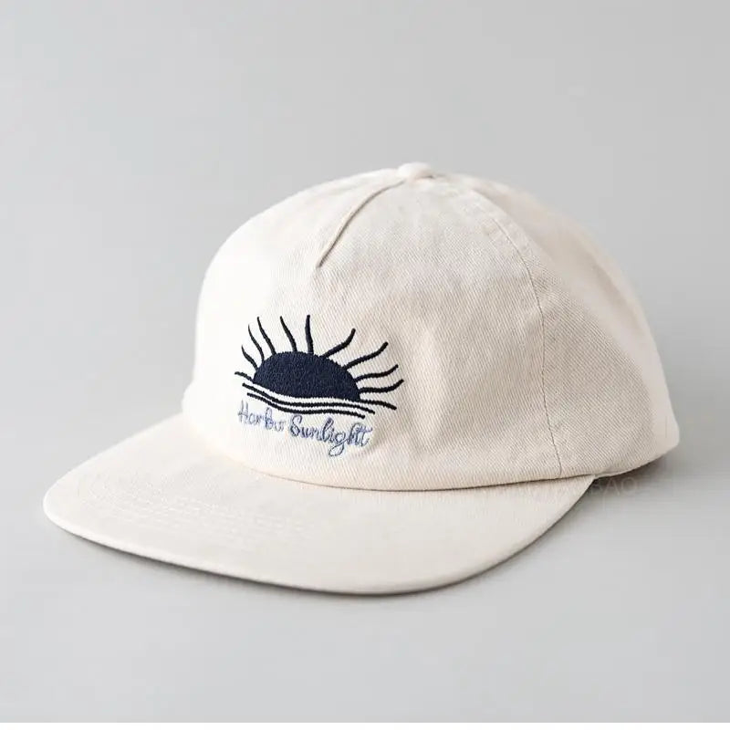 Casquette de baseball à visière plate mignonne pour femmes, hommes et adolescents, avec broderie « Sunrise », casquettes d'été et chapeaux de soleil