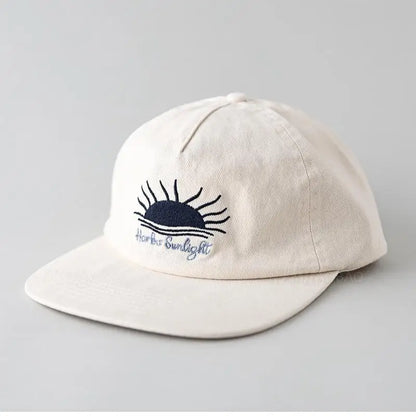 Casquette de baseball à visière plate mignonne pour femmes, hommes et adolescents, avec broderie « Sunrise », casquettes d'été et chapeaux de soleil