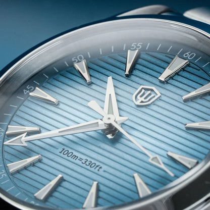 Ρολόι Watchdives WD0006, μηχανισμός VH31 με ομαλή κίνηση του δευτερολέπτου, κυρτό ζαφειρένιο κρύσταλλο, φωταυγές επίστρωμα BGW9, αδιάβροχο έως 10 bar, 38 mm, vintage στυλ