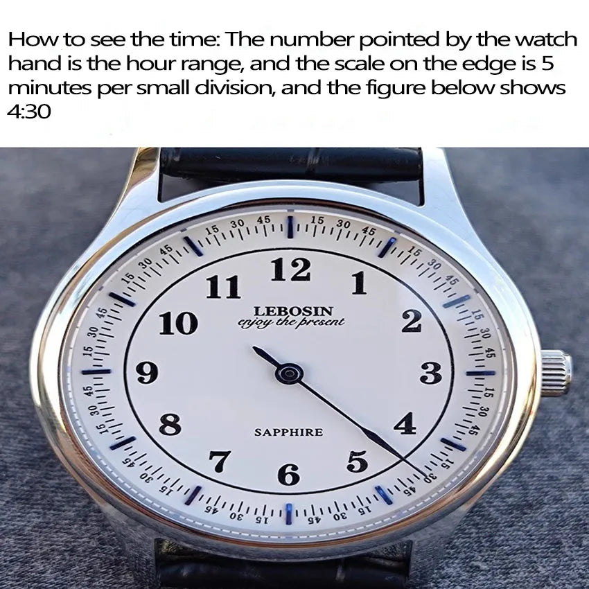Single needle independent blue needle minimalist fashion personality sapphire mirror waterproof quartz watch for men