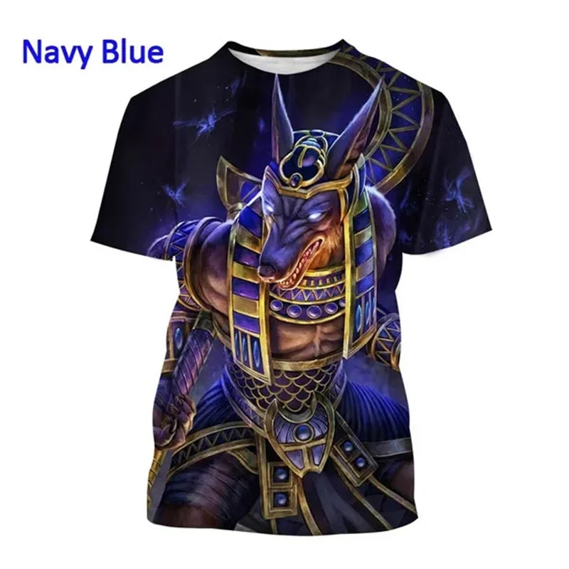 Grim Reaper Anubis T-shirts 3D-trykt oldegyptisk gud T-shirt Egyptens øje Farao Mode Harajuku kortærmet T-shirt