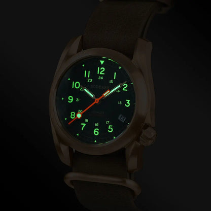Relógio masculino Boderry Field Watches VOYAGER, caixa em bronze, mecânico automático, 100M impermeável, estilo militar, marca de topo