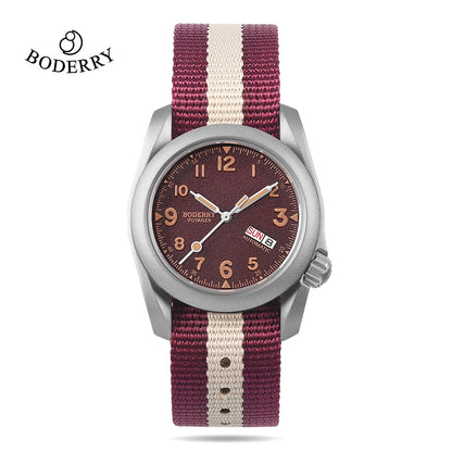 Relógio masculino Boderry Field Watches VOYAGER, caixa em bronze, mecânico automático, 100M impermeável, estilo militar, marca de topo