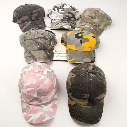1 PC Unisex Hiking Camouflage Tactics Baseball Cap Leaves Jungle Hat Unstructured Cotton 6 Panel Baseball Cap