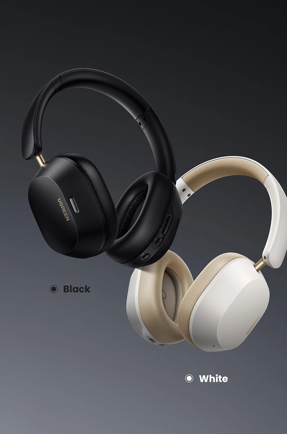 UGREEN Max5c Wireless Bluetooth Headphones ANC 43dB – Hi-Res LDAC Noise Cancelling Headphones with Spatial Audio & 75H Battery Life