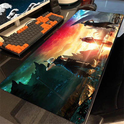 Mousepad Final Fantasy Mouse Pad Gamer Office Accessories for Big Desk Mat Gaming Keyboard Mats Xxl Large Mause Carpet 900x400mm