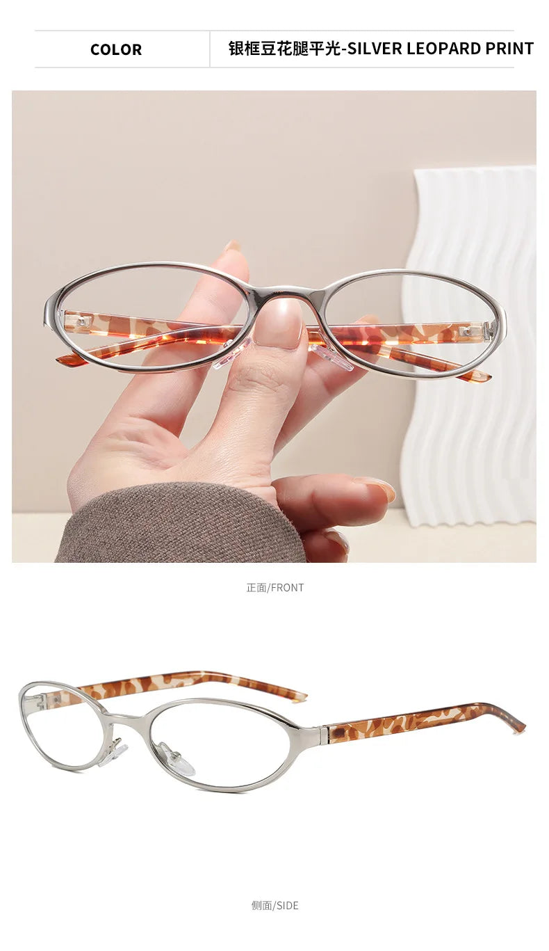 Retro Oval Design Sunglasses Women 2026 New Y2K Small Metal Frame UV400 Protection Vintage Punk Sun Glasses Fashion Eyewear