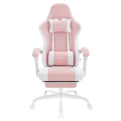 WOLTU Massage Gaming Chair Ergonomic Gamer Chair with Footrest, Lumbar Support, Adjustable Headrest, Swivel Computer Office Chair