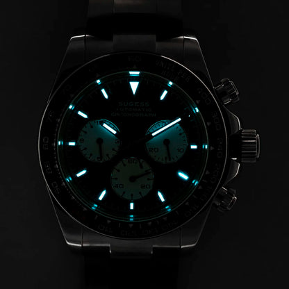 Sugess Panda Chronograph Movement Automatic Mechanical Chronograph Wristwatch Waterproof Diving Men Watches Ceramic Bezel Tona
