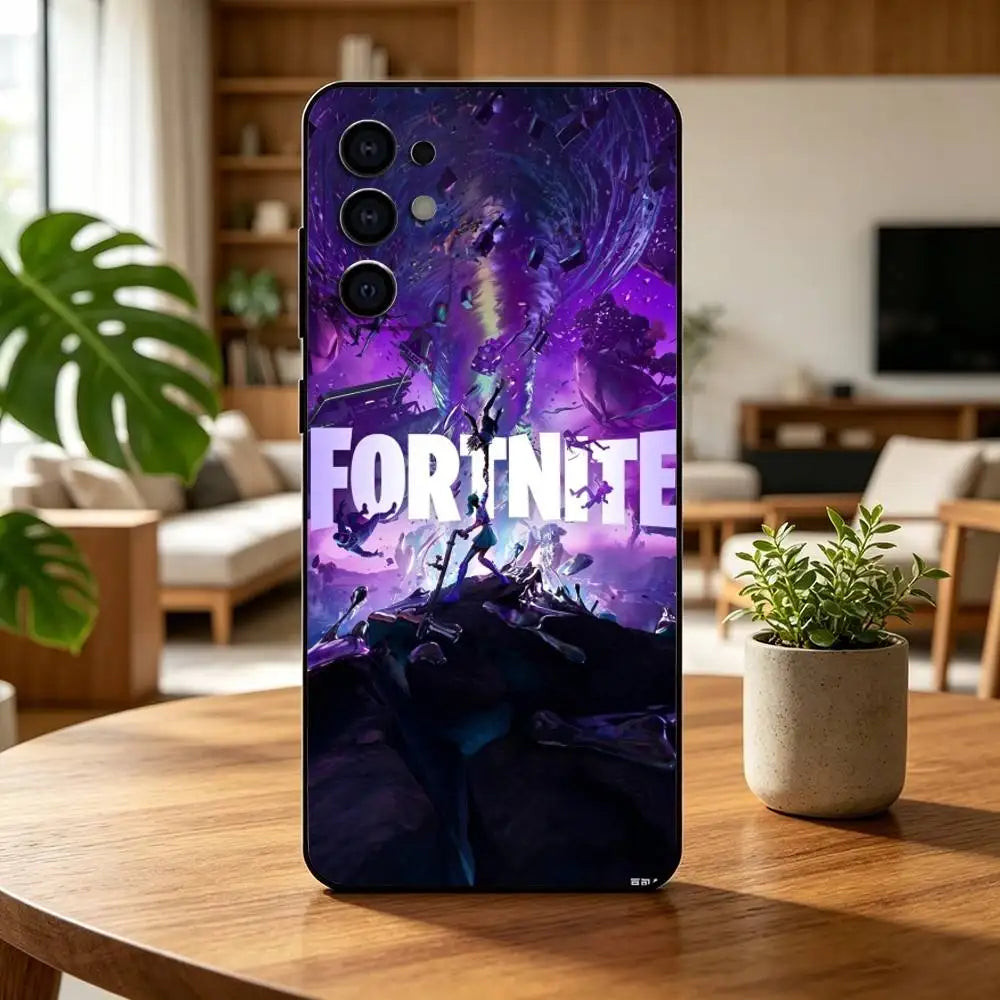 F-Fortnites-PC Game Phone Case For Samsung S25, S24, S21, S22, S23, S30, Ultra, S20, Plus, Fe, Lite, Note, 10, Black Cover