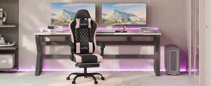 WOLTU Massage Gaming Chair Ergonomic Gamer Chair with Footrest, Lumbar Support, Adjustable Headrest, Swivel Computer Office Chair
