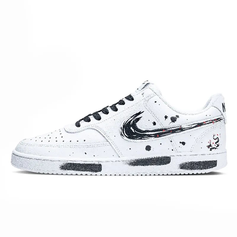 Op maat gemaakte sneakers Nike Court Vision 1 Low Ink Wash Chinese Style Splatter slijtvaste skateschoenen voor heren