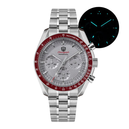Watchdives WD1863 39mm VK63 Chronograph Watch OTF Clasp Sweep Quartz Movement Sapphire Luminous 100m Waterproof Watches