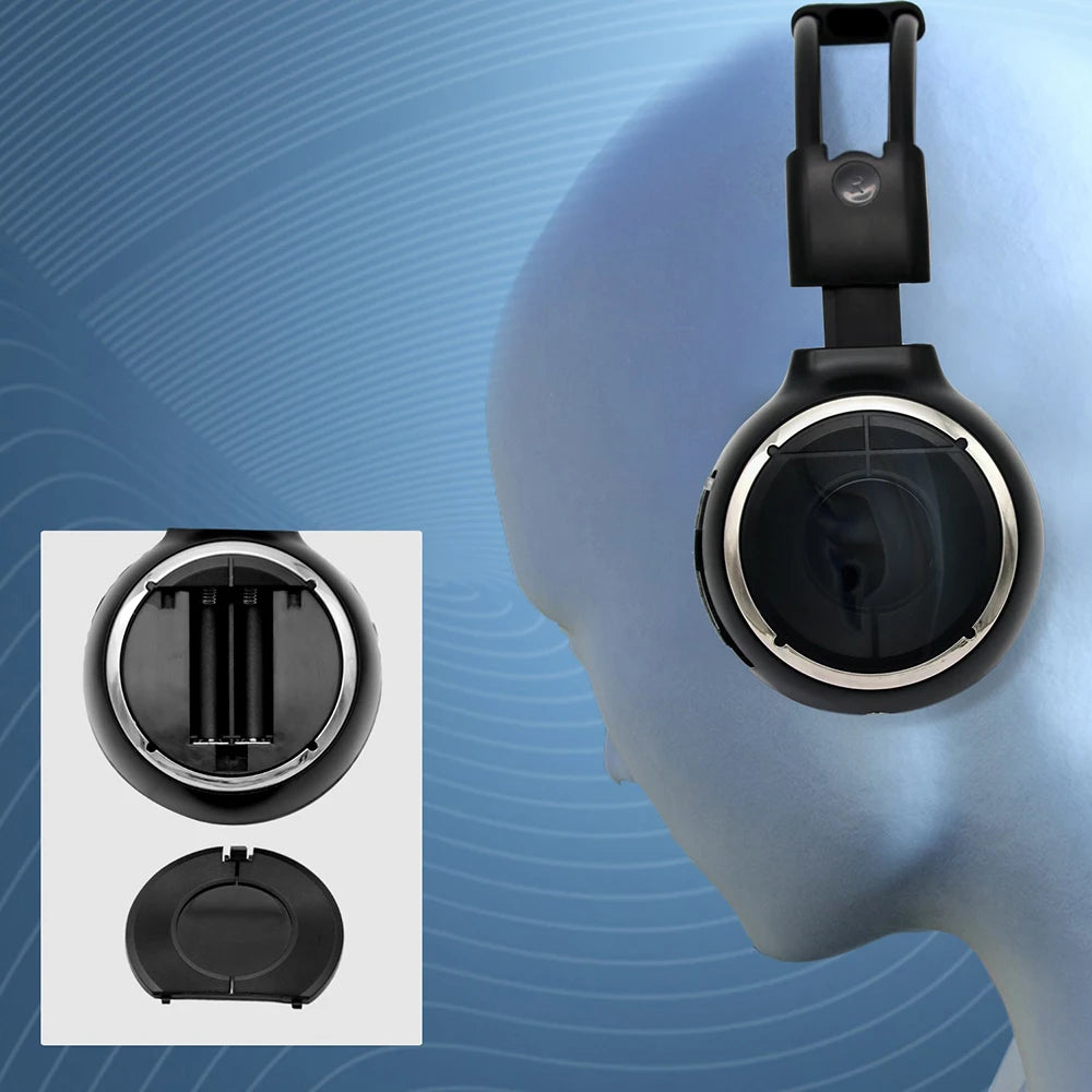 RF Silent Disco Foldable Wireless Headphones Bundle (3 Pcs with 1 Transmitter in 500m) -- House Party TV Dancing